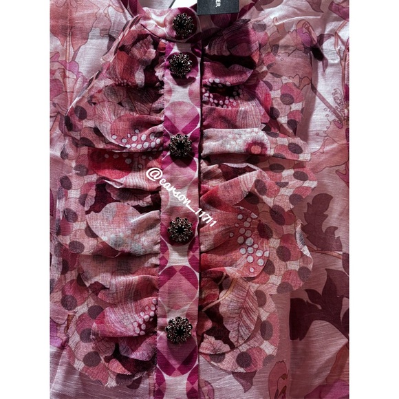 NWT Zimmermann Concert Scalloped Floral Shirt AU4, US12 - Picture 7 of 15